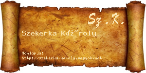 Szekerka Károly névjegykártya
