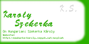 karoly szekerka business card